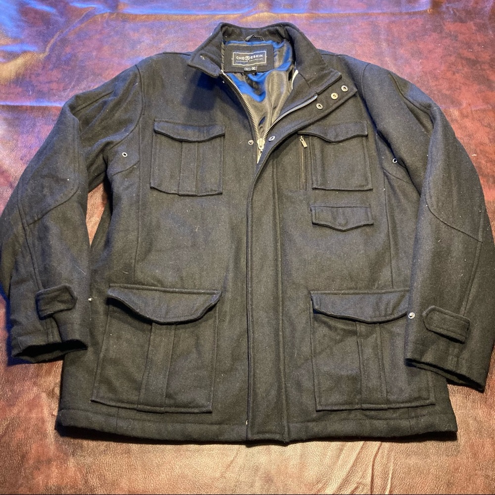 Timeless Black Wool Stylish Longline Pea Overcoat